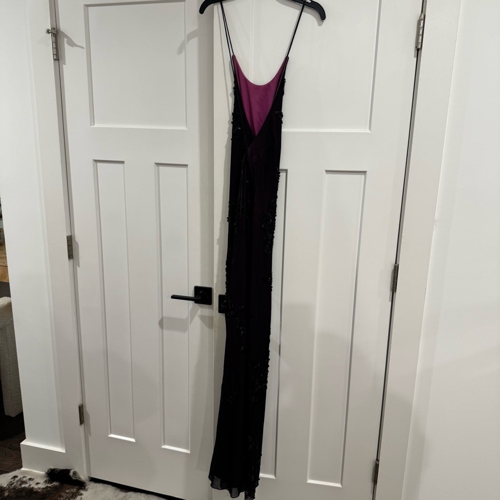 Rimini Black and Purple Sequin Spaghetti Strap Maxi Dress, Size 2 - Picture 4 of 8